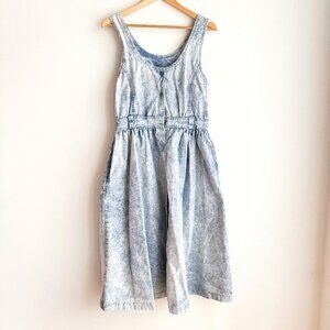 Vintage Gitano 80s 90s Acid Wash Midi Denim Dress M